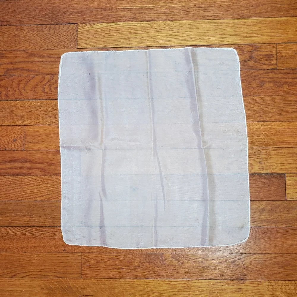 Silk 6 Pc. Handkerchief Lot Vintage Red White Green Blue Pink Japan Hand Rolled
